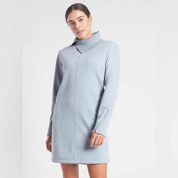 Athleta Cozy Karma Vela Dress in Voyage Grey, Size Small Tall - Picture 1 of 11
